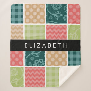 Cobertor Sherpa Zigzag, Chevron, Gingham, Bolinhas, Seu Nome