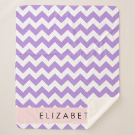 Cobertor Sherpa Zigzag Roxo, Chevron Roxo, Seu Nome
