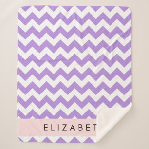 Cobertor Sherpa Zigzag Roxo, Chevron Roxo, Seu Nome