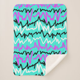 Cobertor Sherpa ZigZags Coloridos Coloridos de abstrato Art Jogam 