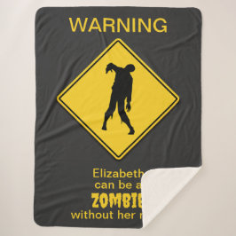 Cobertor Sherpa Zombie Warning Halloween