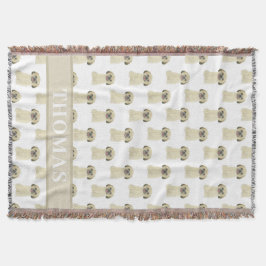 Cobertor Shih Tzu Personalizado (Dourado Bege Claro) Bege