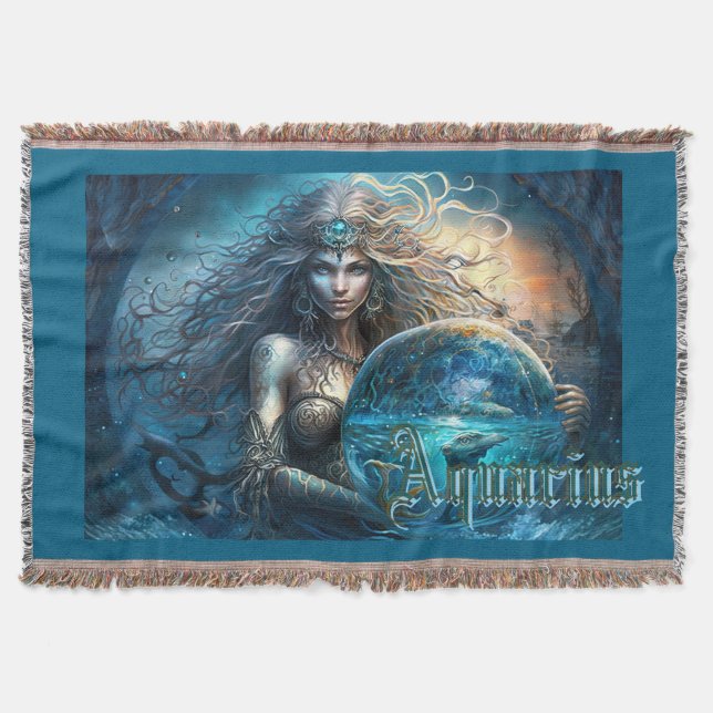 Cobertor Signo Zodiacal de Aquário (Frente)