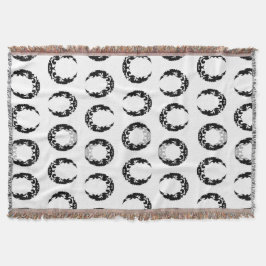 Cobertor Silhueta da Lua do Crescente Negro