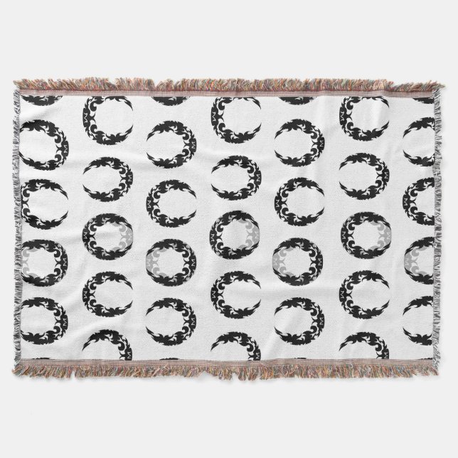 Cobertor Silhueta da Lua do Crescente Negro (Frente)