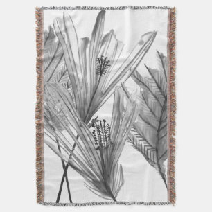 Cobertor Silhueta Floral - Cinza