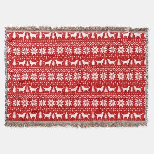 Cobertor Silhuetas de Cão Retriever Dourado Natal Feriado