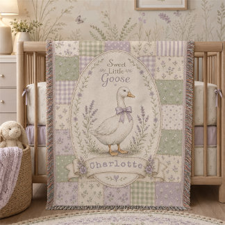 Cobertor Silly Little Goose Menina Bebê Floral Personalizad