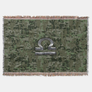 Cobertor Silver Libra Zodiac Camo Digital Verde
