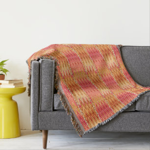 Cobertor Símbolo étnico Chevron Damask, Dourado, Rust e C