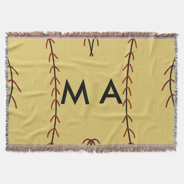 Cobertor Simple monogram add your name letter man minimal t (Frente)