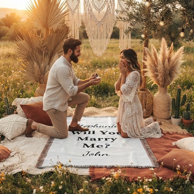 Cobertor Simples Casar Comigo Proposta De Casamento (Criador carregado)