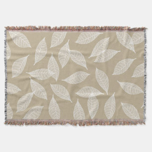 Cobertor Skeletons brancos e legantes de folhas botânicas