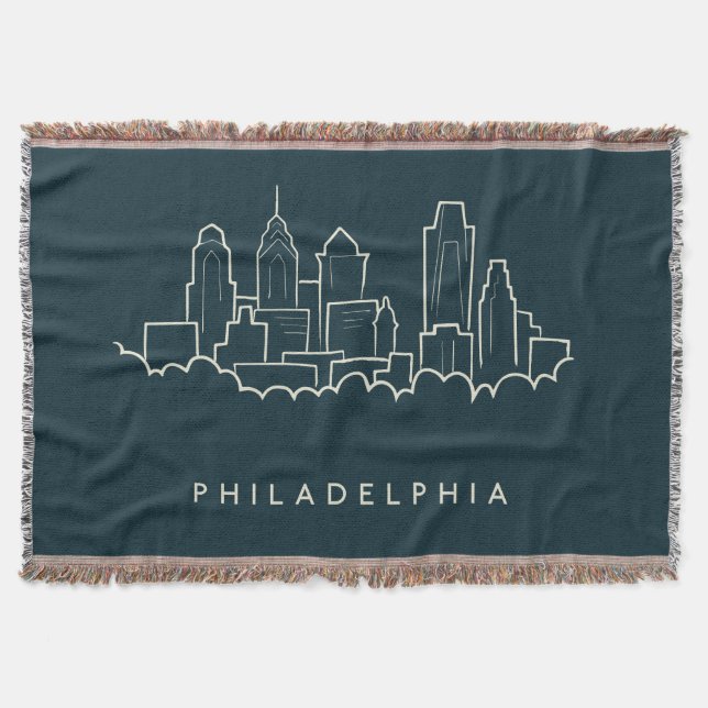 Cobertor Skyline de Philadelphfia Pensilvânia (Frente)
