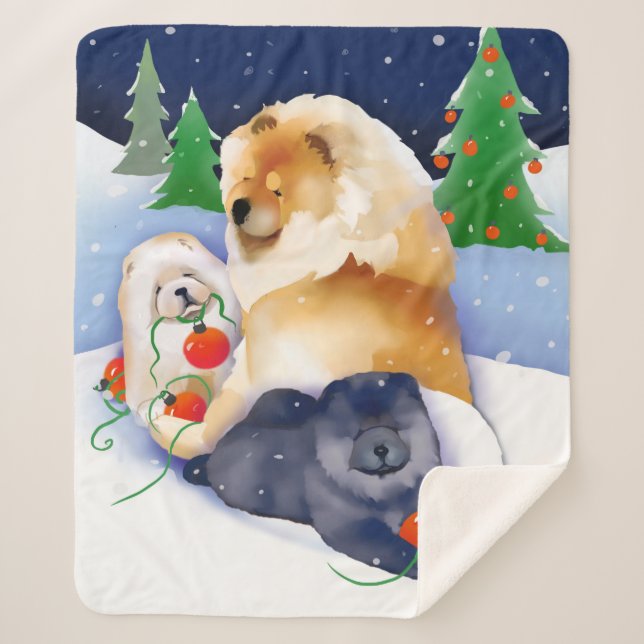 Cobertor SNOWBABIES Chow 2020 Natal SHERPA (Frente)