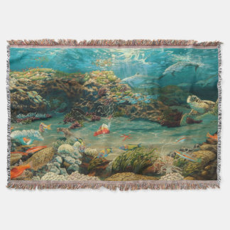 Cobertor Sob o mar/golfinhos oceânicos, tartaruga marinha,
