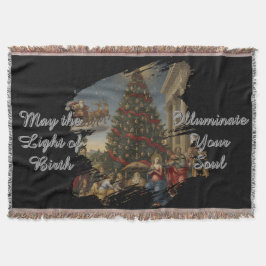 Cobertor Soft Fleece Nativity Christmas Throw Blanket