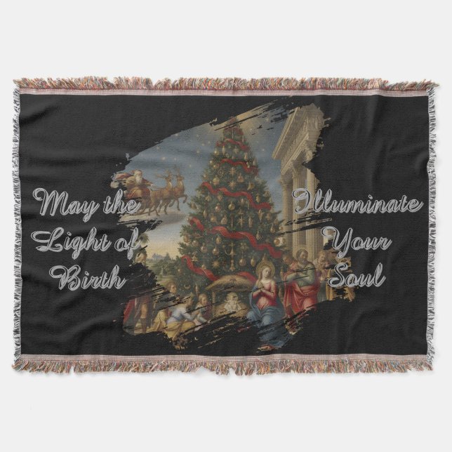 Cobertor Soft Fleece Nativity Christmas Throw Blanket (Frente)