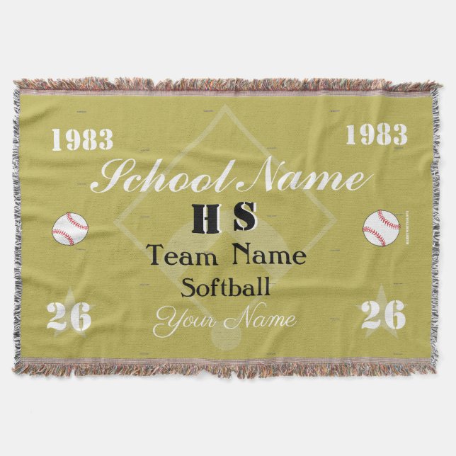 Cobertor Softball personalizável HAMbyWG ou Baseball (Frente)