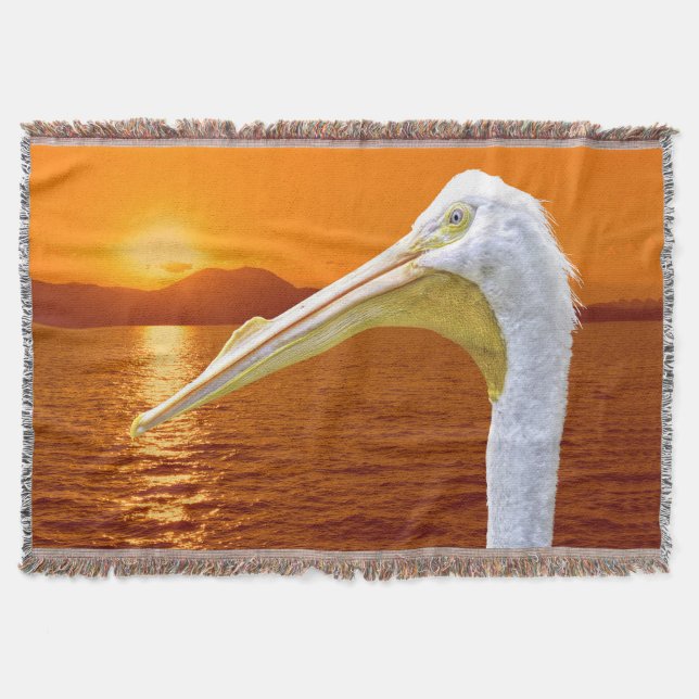 Cobertor Sol branco-americano Pelicano em Corfu (Frente)