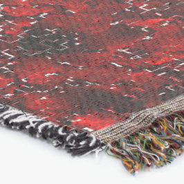 Cobertor Sombras foliadas de vermelho com pílula branca pon