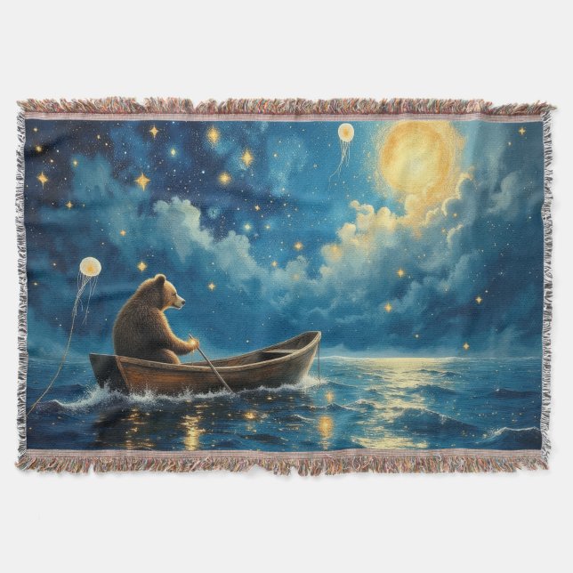 Cobertor Sonho de pesca de ursinho de pelúcia (Frente)