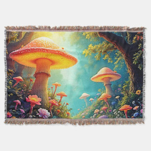Cobertor Sonho Encantado de Floresta de Mushroom