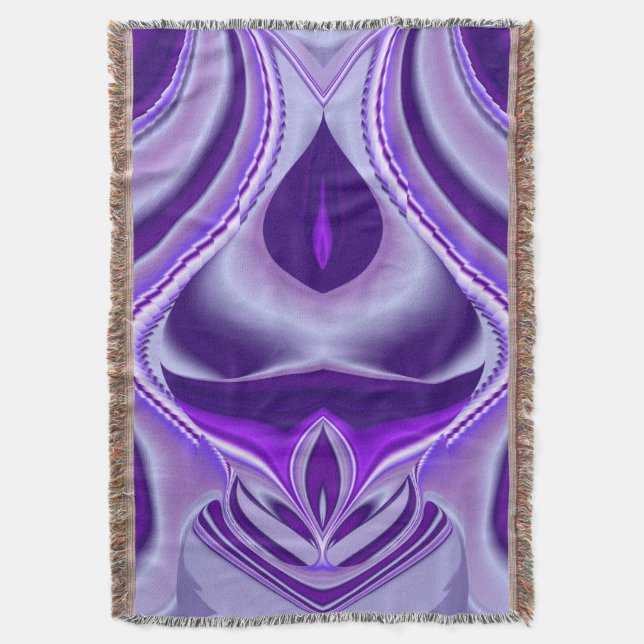 Cobertor Sonhos de Arco-Íris de Flor Roxo (Frente Vertical)