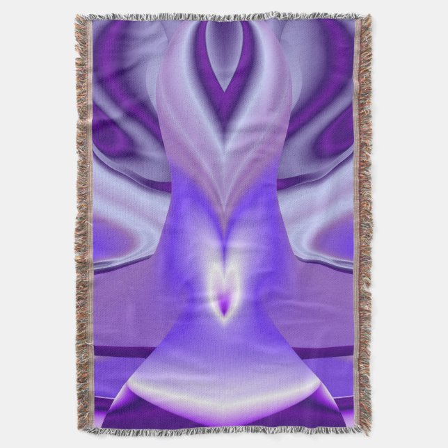 Cobertor Sonhos de Arco-Íris de Flor Roxo (Frente Vertical)