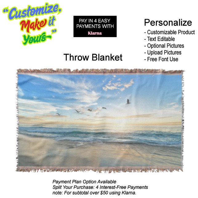 Cobertor Soquete 15 de Ponta de Praia Sunset (Sunset Beach Throw Blanket 15.)
