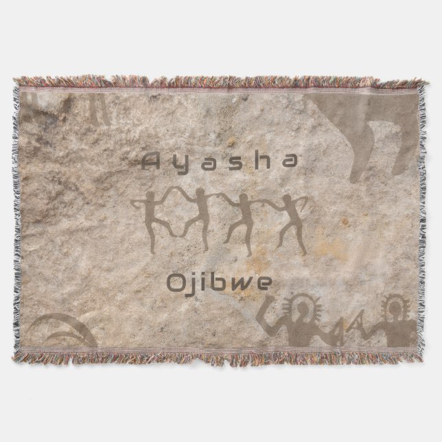Cobertor Southwest Petroglyhs Custom Tribe/Name (Frente)