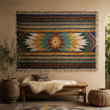  Southwestern Geometric Aztec Sunburst 