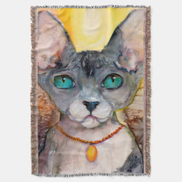 Cobertor Sphynx Cat Portrait Feline Lovers Dream Gift