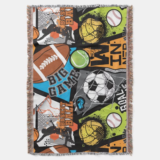 Cobertor Sport Pattern With Balls (Frente Vertical)