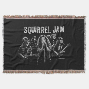 Cobertor Squirrel Jam - Paródia de Banda de Rock Vintage En