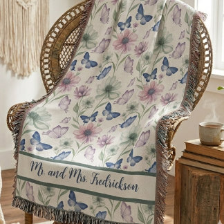 Cobertor Sr e Sra Boho Botânico Floral