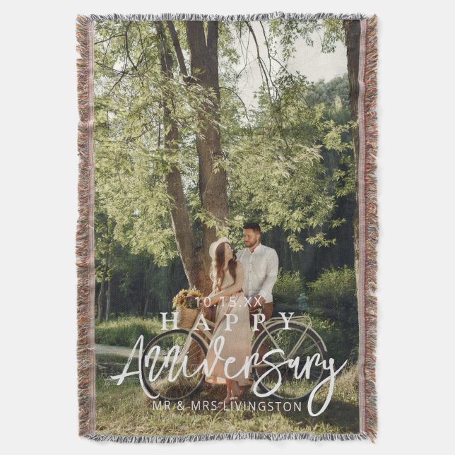 Cobertor Sr. e Sra. Feliz Casamento Personalizado (Frente Vertical)