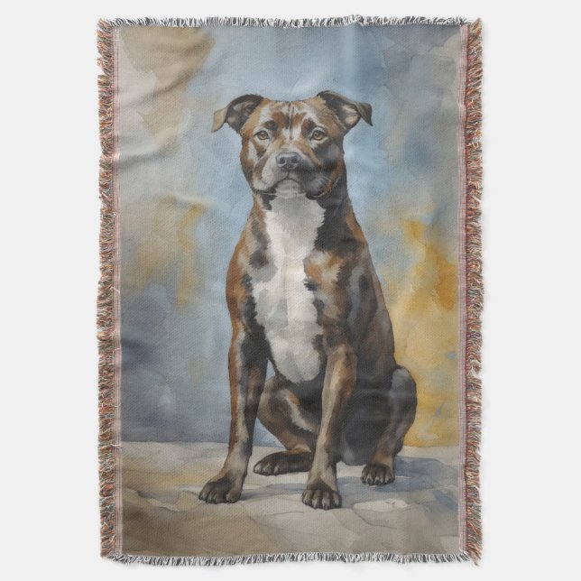 Cobertor Staffordshire Terrier Portrait (Frente Vertical)
