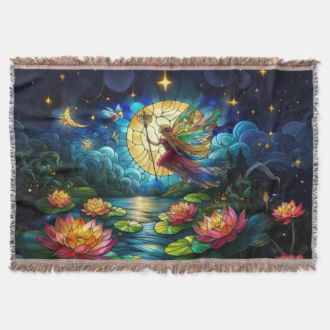 Cobertor Stained Glass Moonlight Flight Fairy  (Frente)