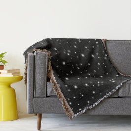 Cobertor Starlight Sparkles Black and White Stars