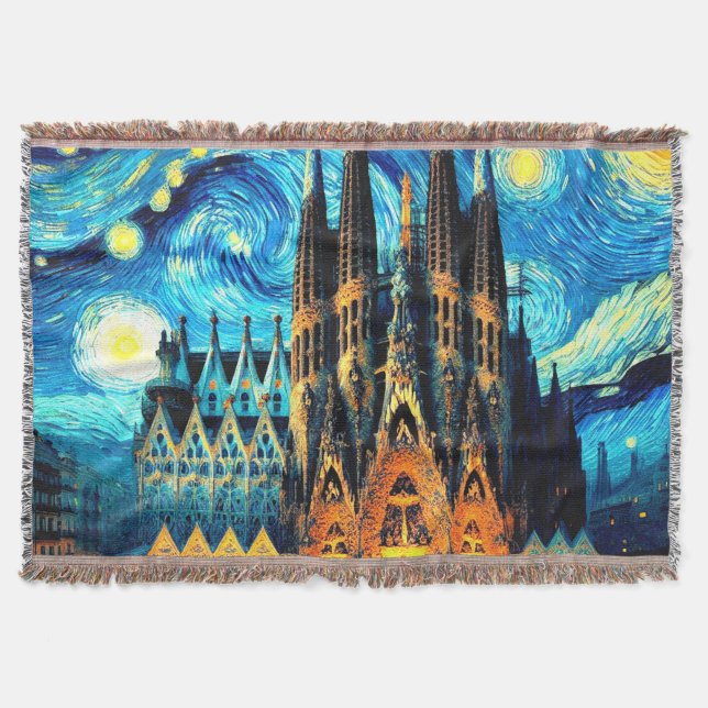 Cobertor Starry Sagrada Familia Barcelona (Frente)