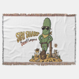 Cobertor Stay Sharp Desert Legend Cowboy Cactus Illustratio
