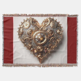 Cobertor Steampunk Elegant Clockwork Gear Heart