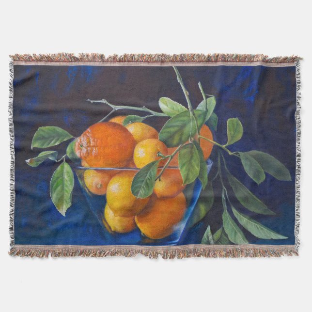Cobertor Still Life with Lemons and Orange Branch (Frente)