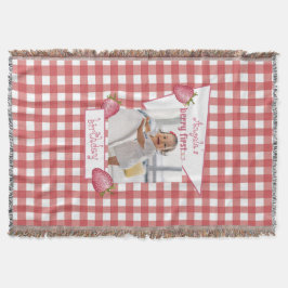 Cobertor Strawberry Berry Primeiro Aniversário