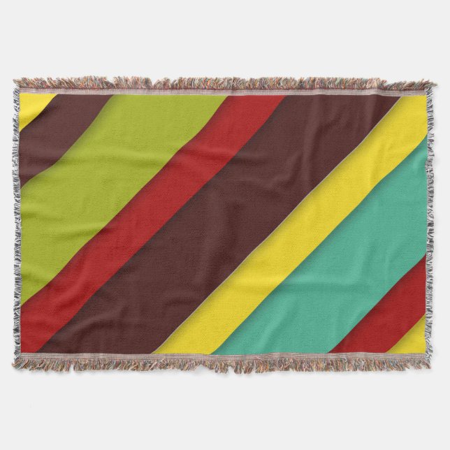 Cobertor Stripes Diagonais Multicolorido (Frente)