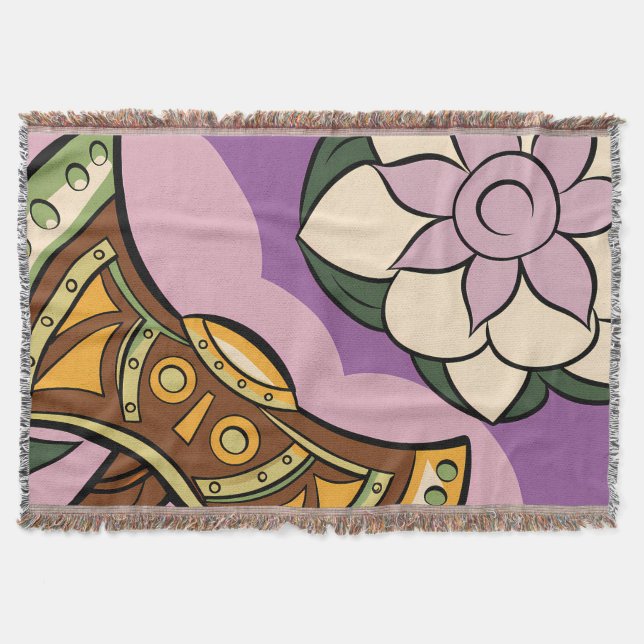 Cobertor Stylized Axe and Flower Design (Frente)
