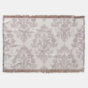 Cobertor Suave Floral Clássico de Damasco de Água-marinha T