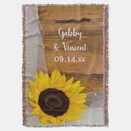 Cobertor Sunflower and Bridal Veil País Casamento Keepsaokê