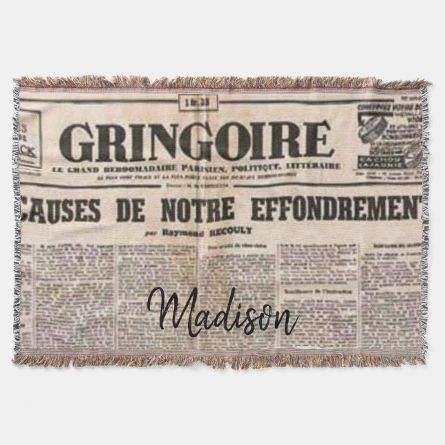 Cobertor Sunflower Paris França News Joga Banheira (Frente)